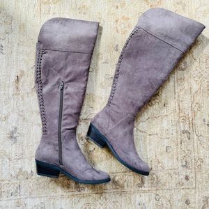 Vegan Knee High Boots with inner zipper Size 6 NWOT